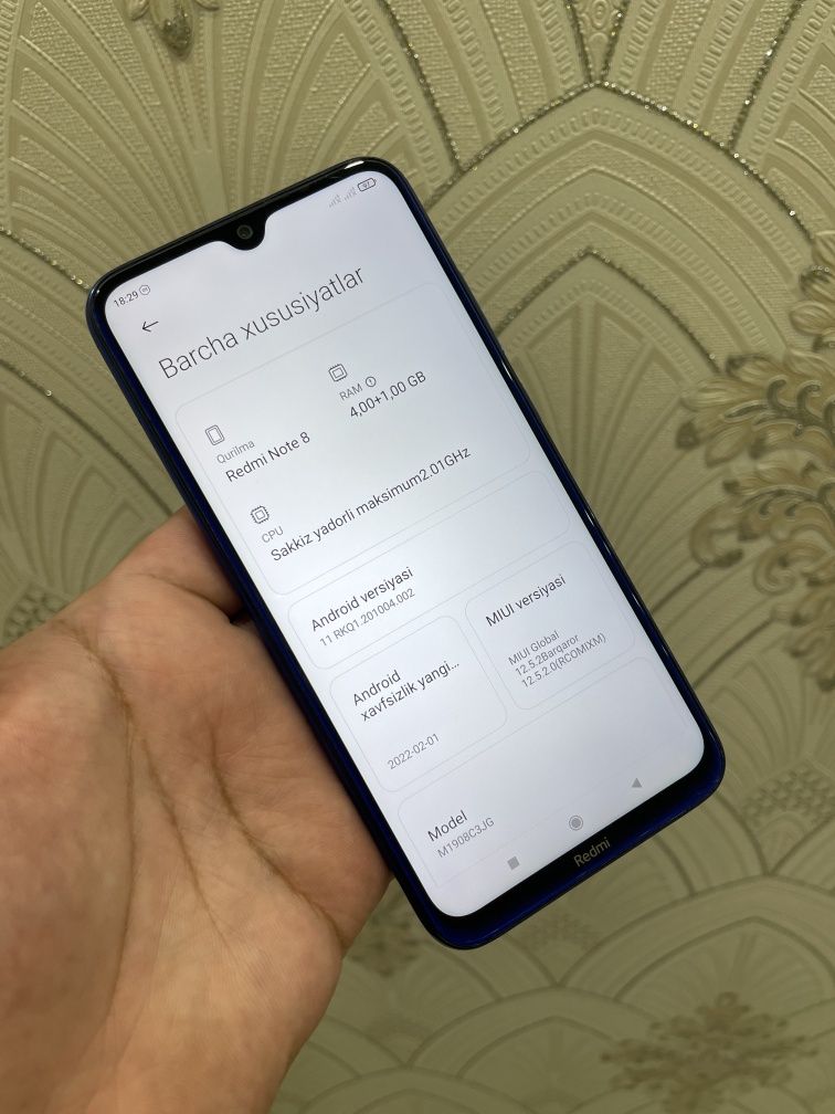 Redmi Note 8 Ideal holatda 4+1/64gb