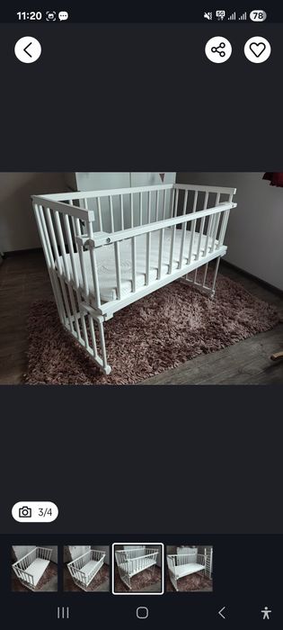 Pătuț lemn cu saltea