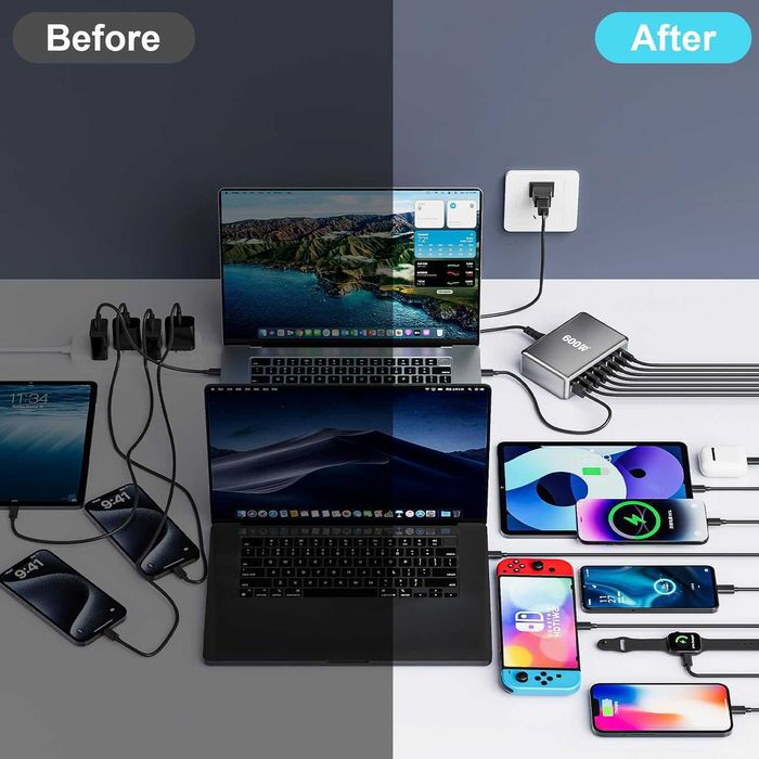 USB C GaN III Pro 8-портова зарядна станция  за множество устройства