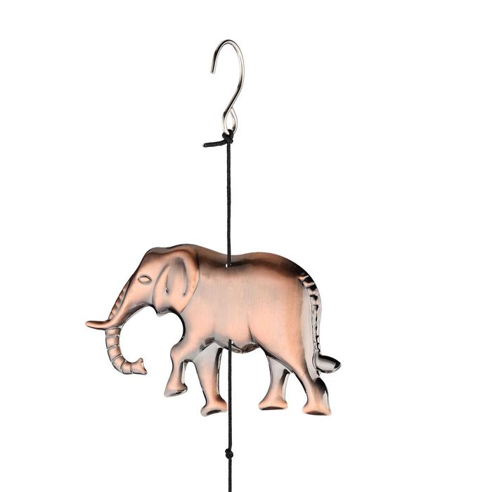 Clopot de vant din metal cu elefanti decor Feng Shui 90 x 11.5 cm