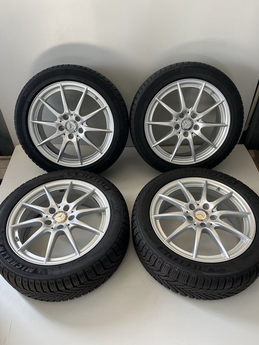 Опигинални джанти 17 цола 5х112 за Мерцедес със зимни гуми 205/50/17
