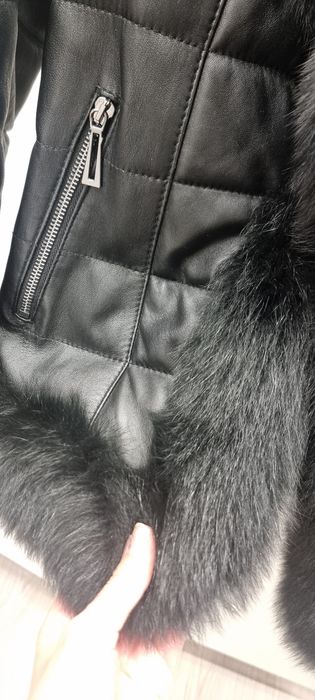 Geaca dama din piele cu blanita XS