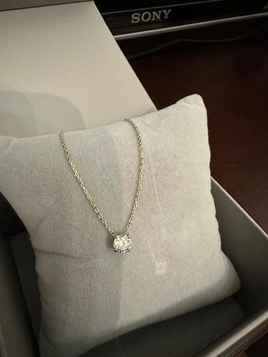 Colier cu diamant natural 0,62 ct certificat autentic