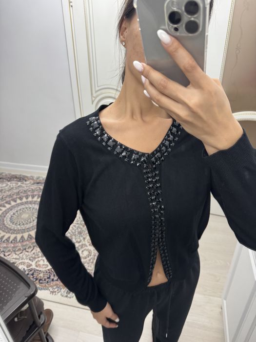 Черный трикотажный кардиган