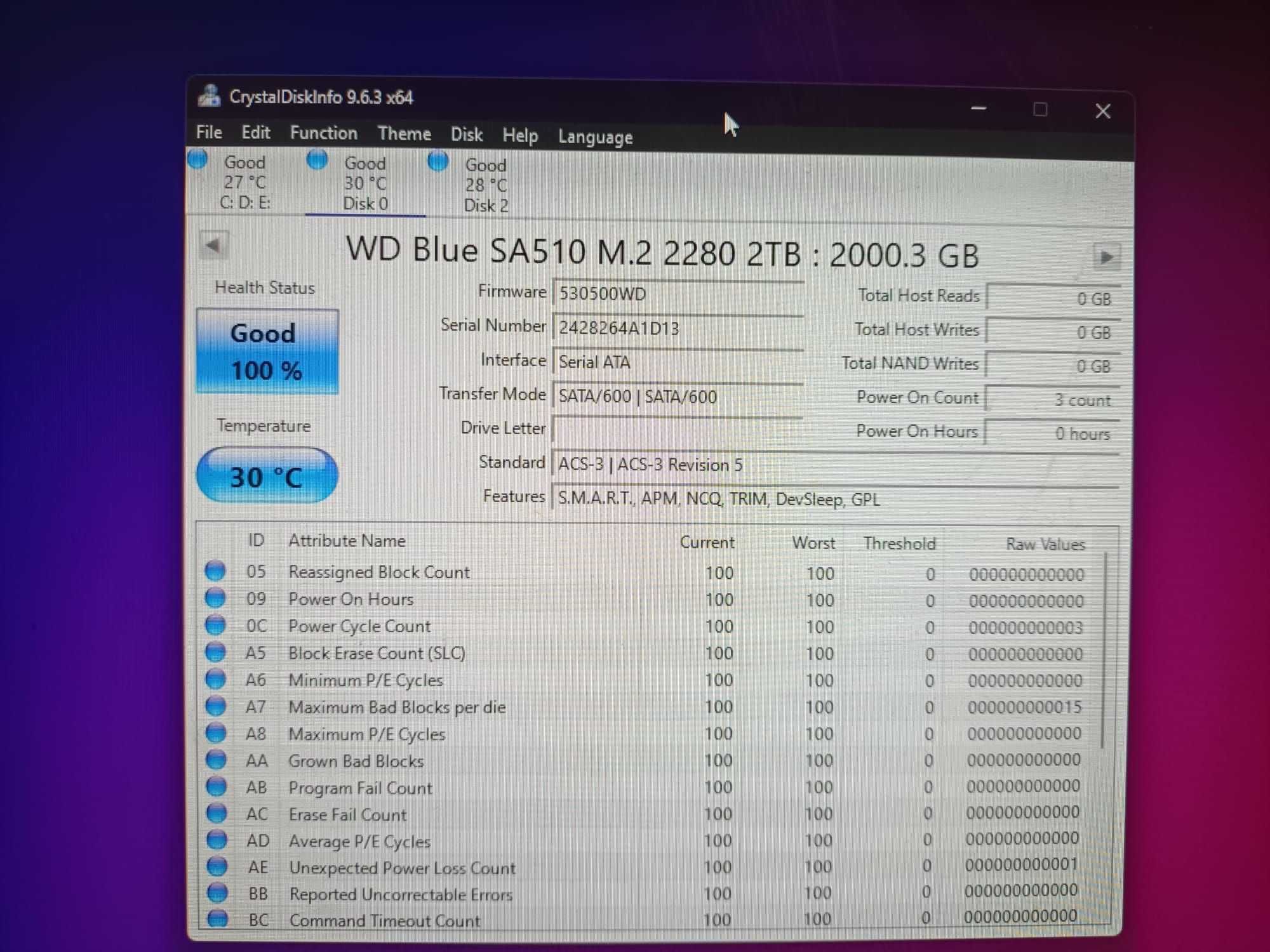 vand ssd western digital blue sa510 m2 sata3 2tb nou 0 ore 2280