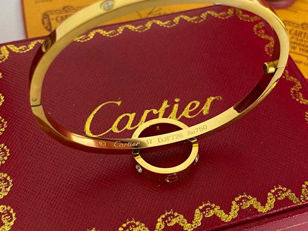 Brățară model slim Cartier LOVE 17 Gold 750 Diamond