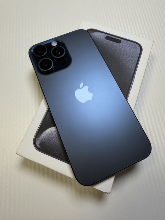 Iphone 15 pro max 256gb 86% Blue titanium + huse si folii