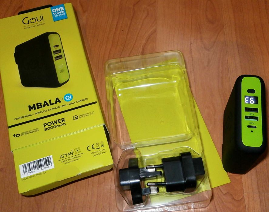 Incarcator cu baterie externa si wireless Goui Mbala 8000mAh 18W