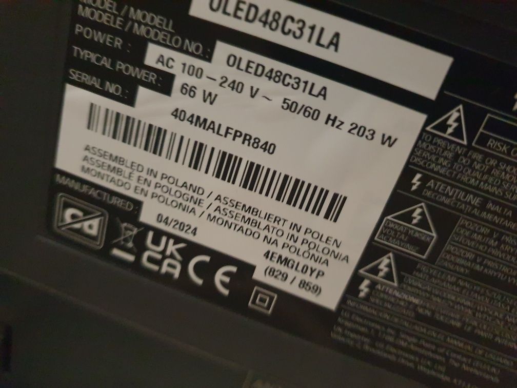Vand tv lg  oled 121cm.  4k 120hz