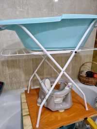 Ванночка для купания, подставка и стульчик для малыша