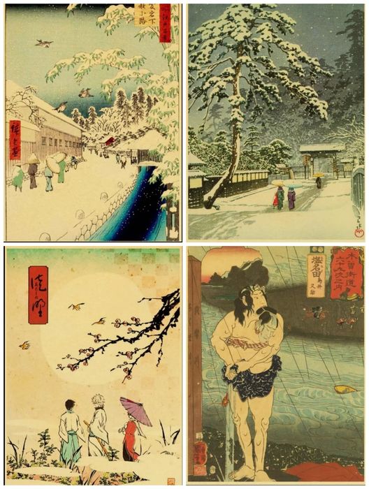 Poster/print tematica japoneza hârtie kraft 42x30cm