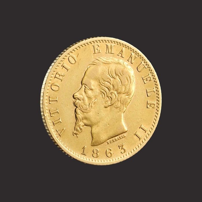Moneda de aur 20 lire italienesti Vittorio Emanuele - TVA 0%-IN STOC