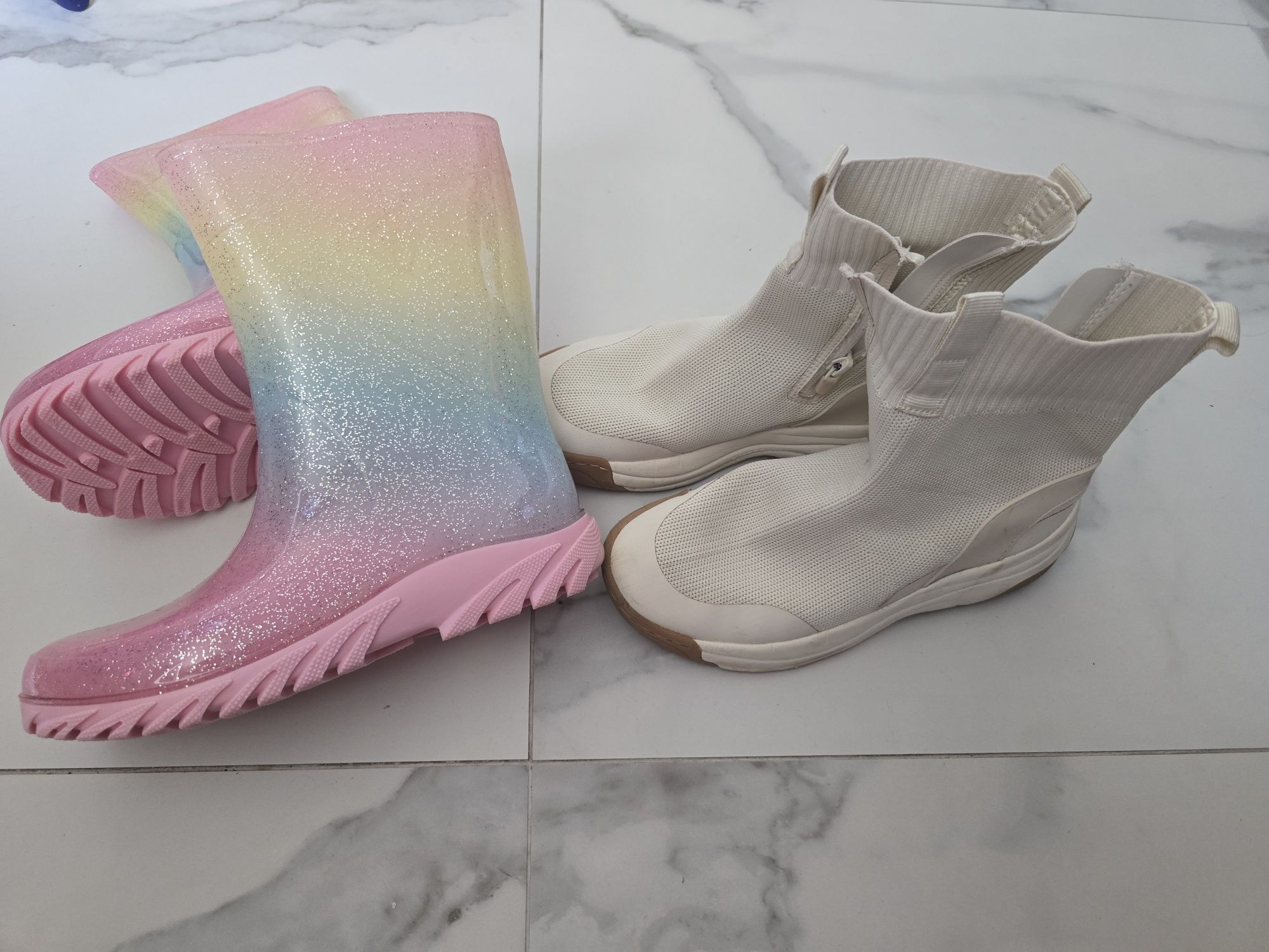 Snakers Zara 36, cadou cizmulițe de ploaie 36 noi