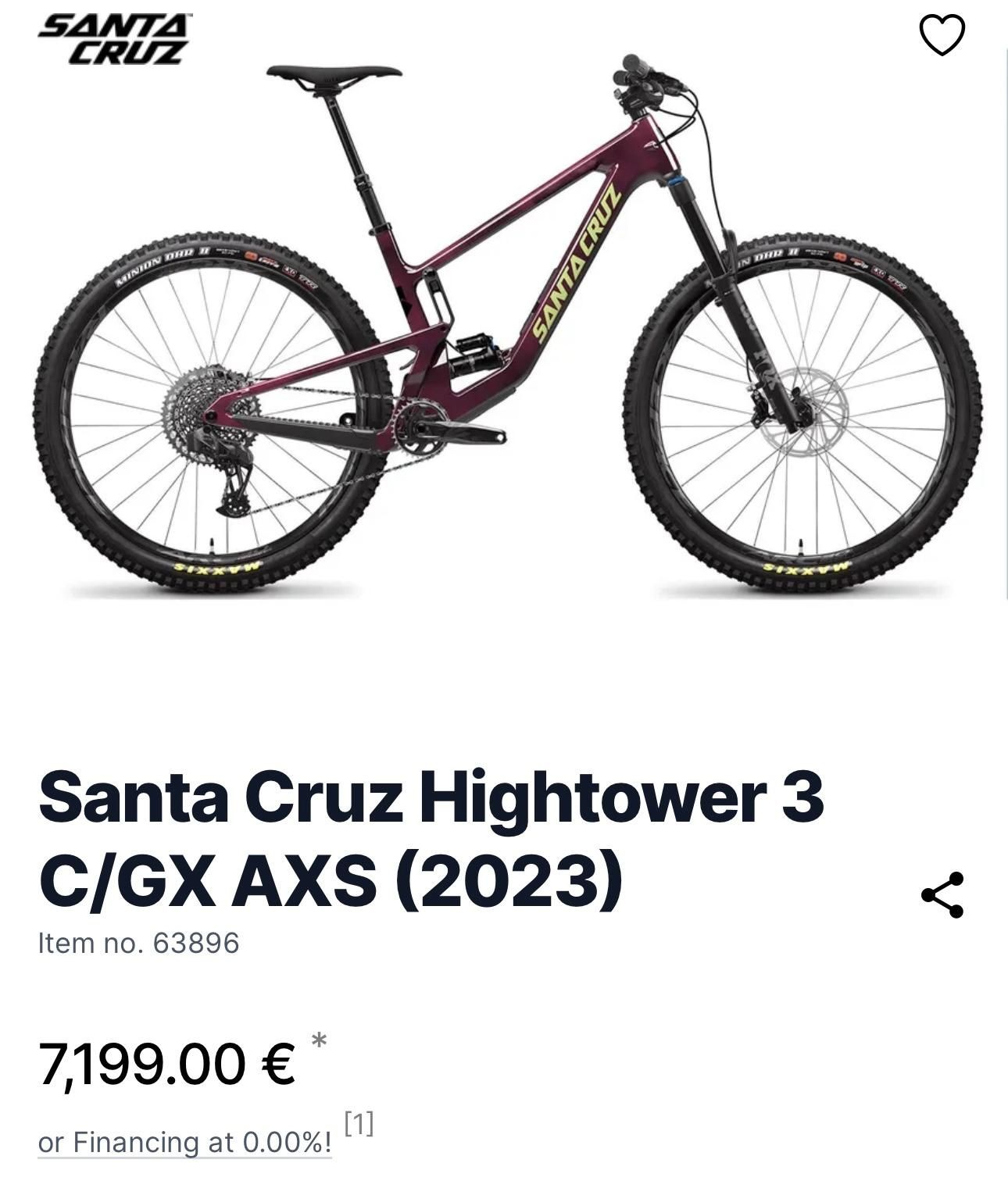 Santa Cruz Hightower 3 C 29 AXS M
