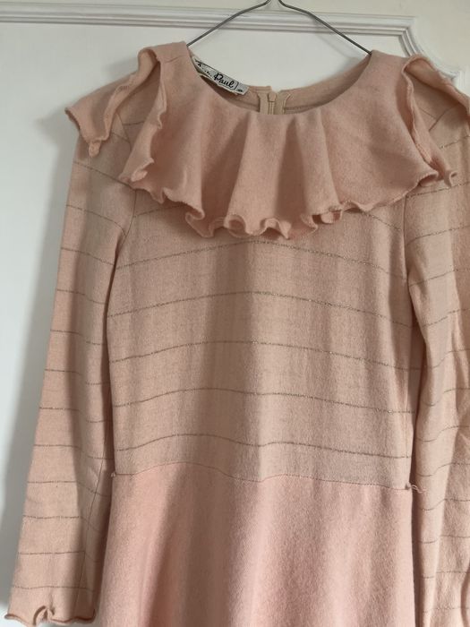 Rochie din Lana superba roz pudrat nr 38/ M cu jupa