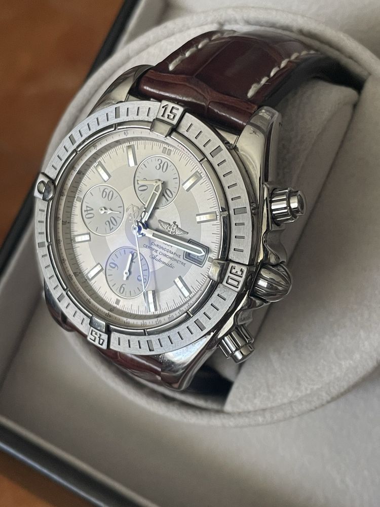 Breitling Chronomat Evolution Otel Curea Din Piele De Crocodil