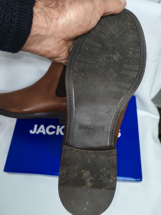 Удобни мъжки боти от естествена кожа Jack&Jones №46, 70 лв