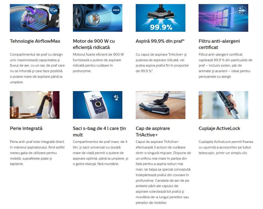 Aspirator Philips Performer Active FC8575/09 - 650 W