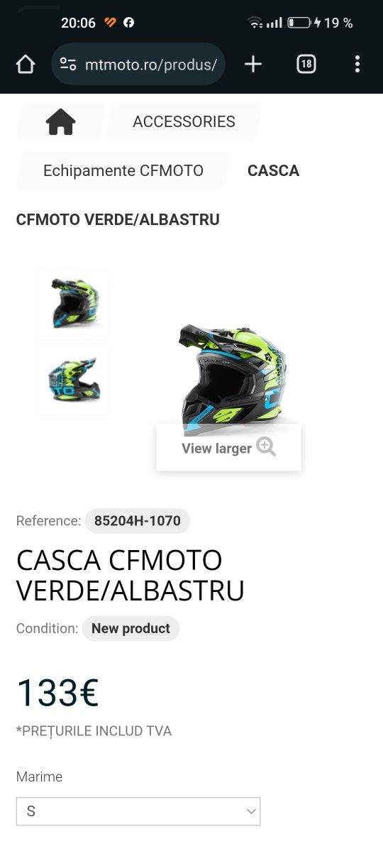 Casca atv Cfmoto+ochelari