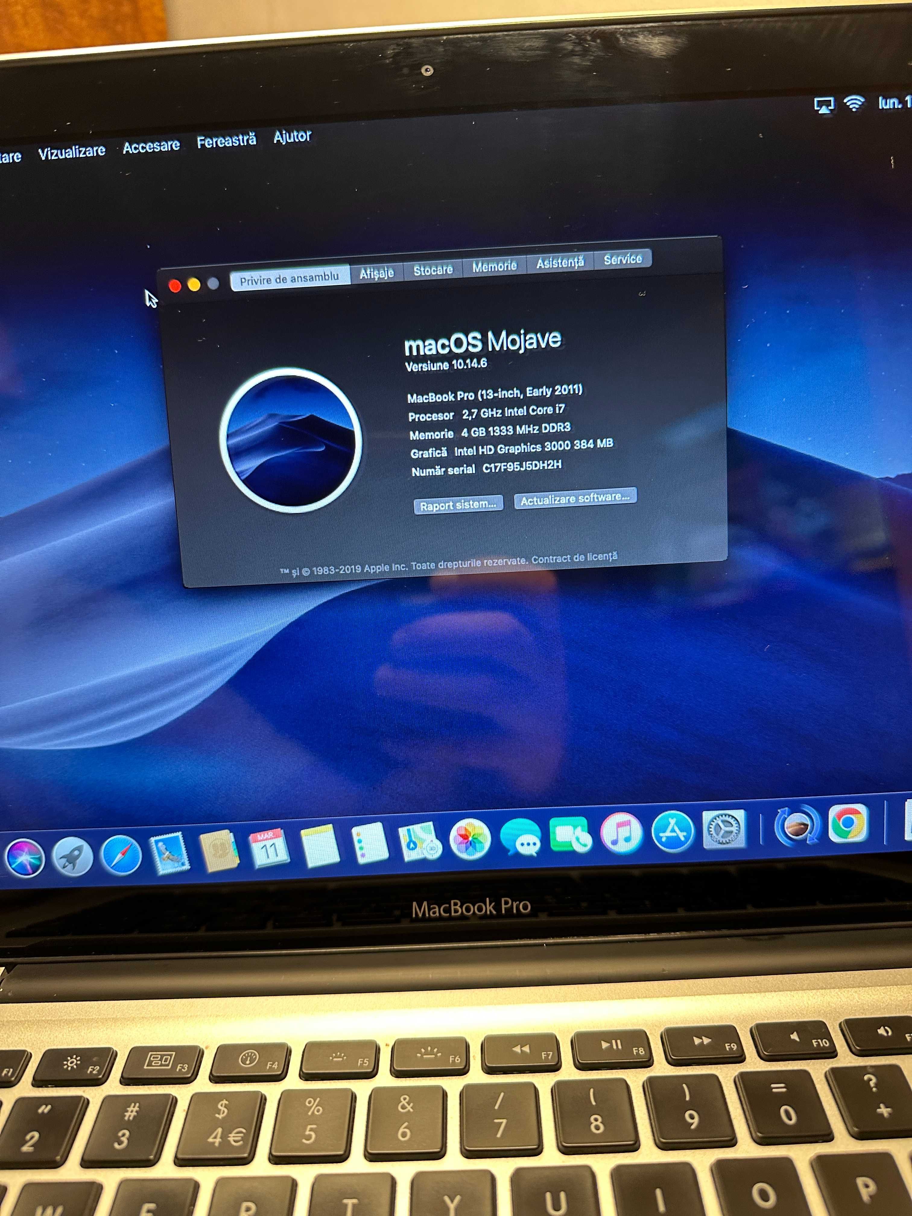 laptop macbook 2011, core i7, ios mojave, ram 4gb,  incarcator