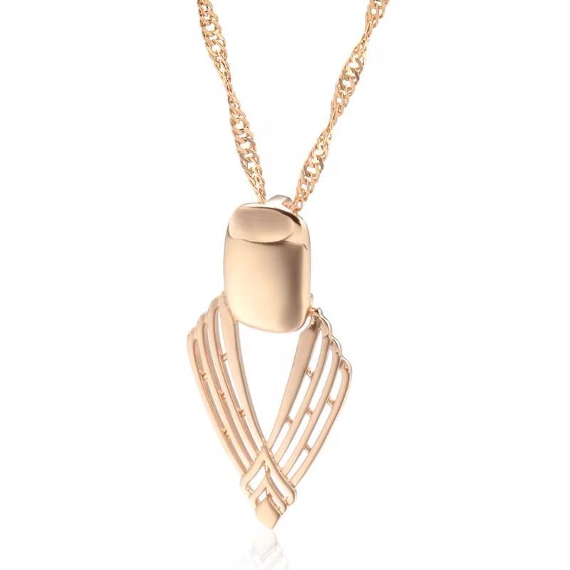 Colier si Pandantiv Luxury Cleopatra, placate cu aur roz de 14k