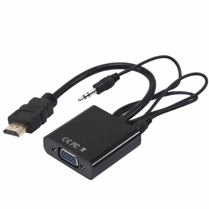 Cablu adaptor HDMI - VGA convertor + cablu audio Laptop XBOX PS3