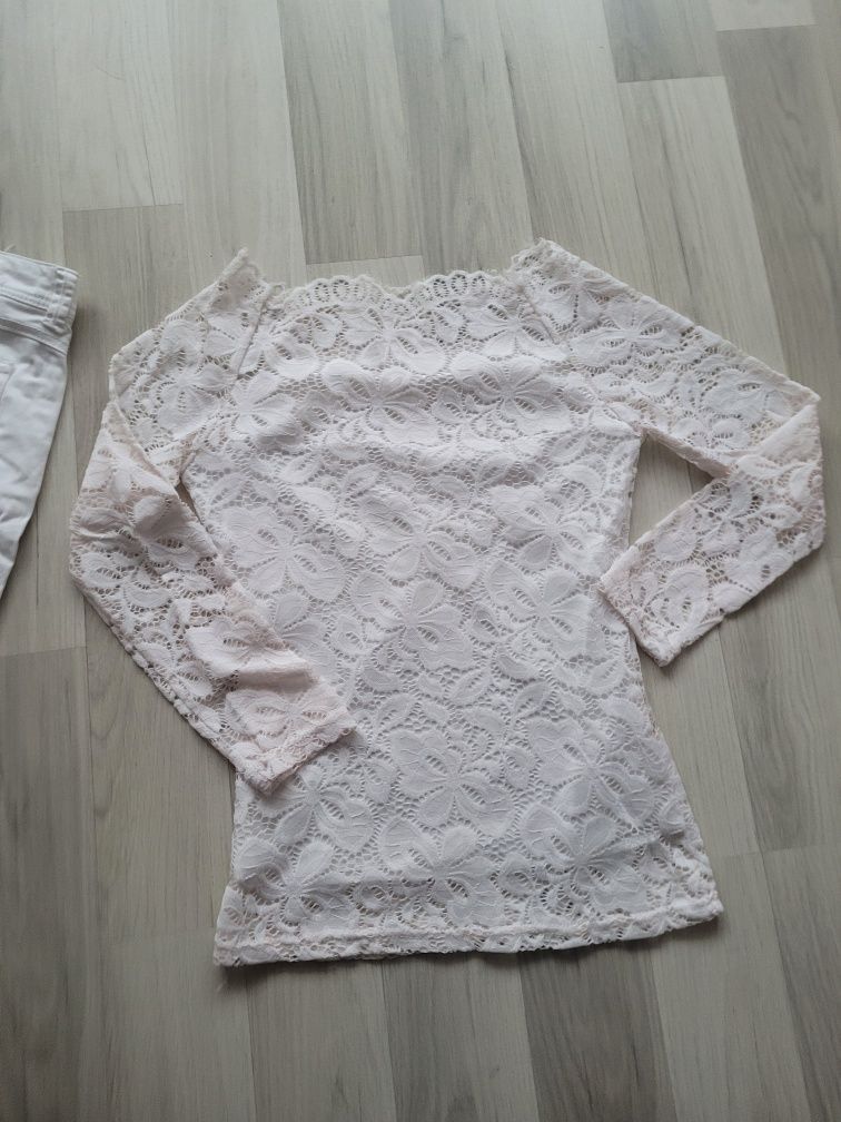 Blugi marime S+bluza alba