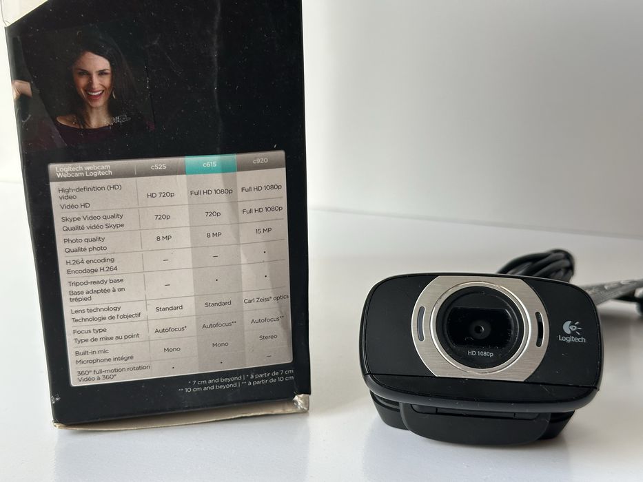 Camera Web Logitech HD 1080p Model C615 Streaming FullBox 360 Grade