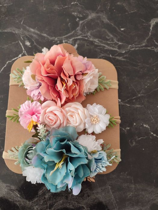 Бебешки ленти за коса с цветчета