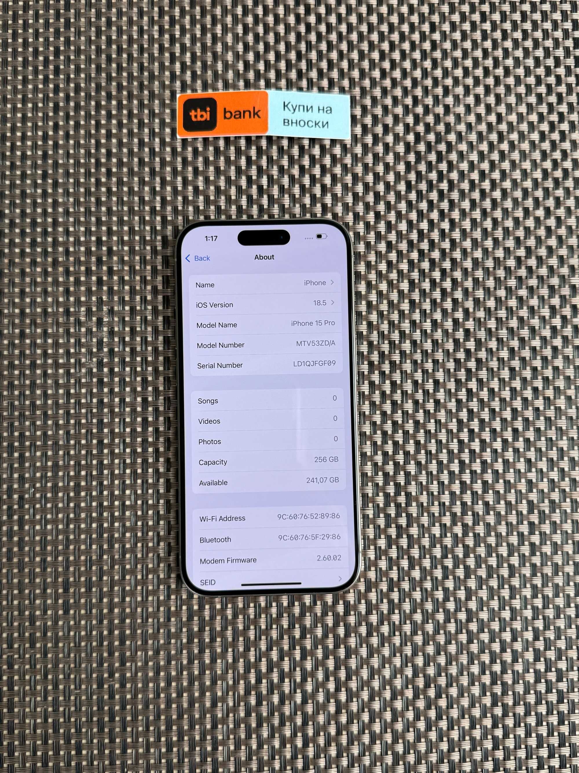 НОВ! 99% Батерия 256Gb iPhone 15 Pro Лизинг от 54лв/м natural Titanium