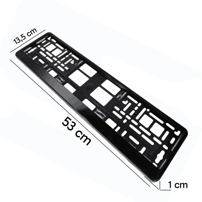 рамка за регистрационен номер широка лайсна 1 брой - черна amio ...