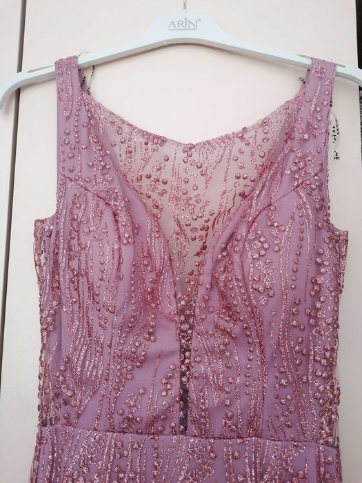 Официална дълга рокля, цвят розово злато, размер S