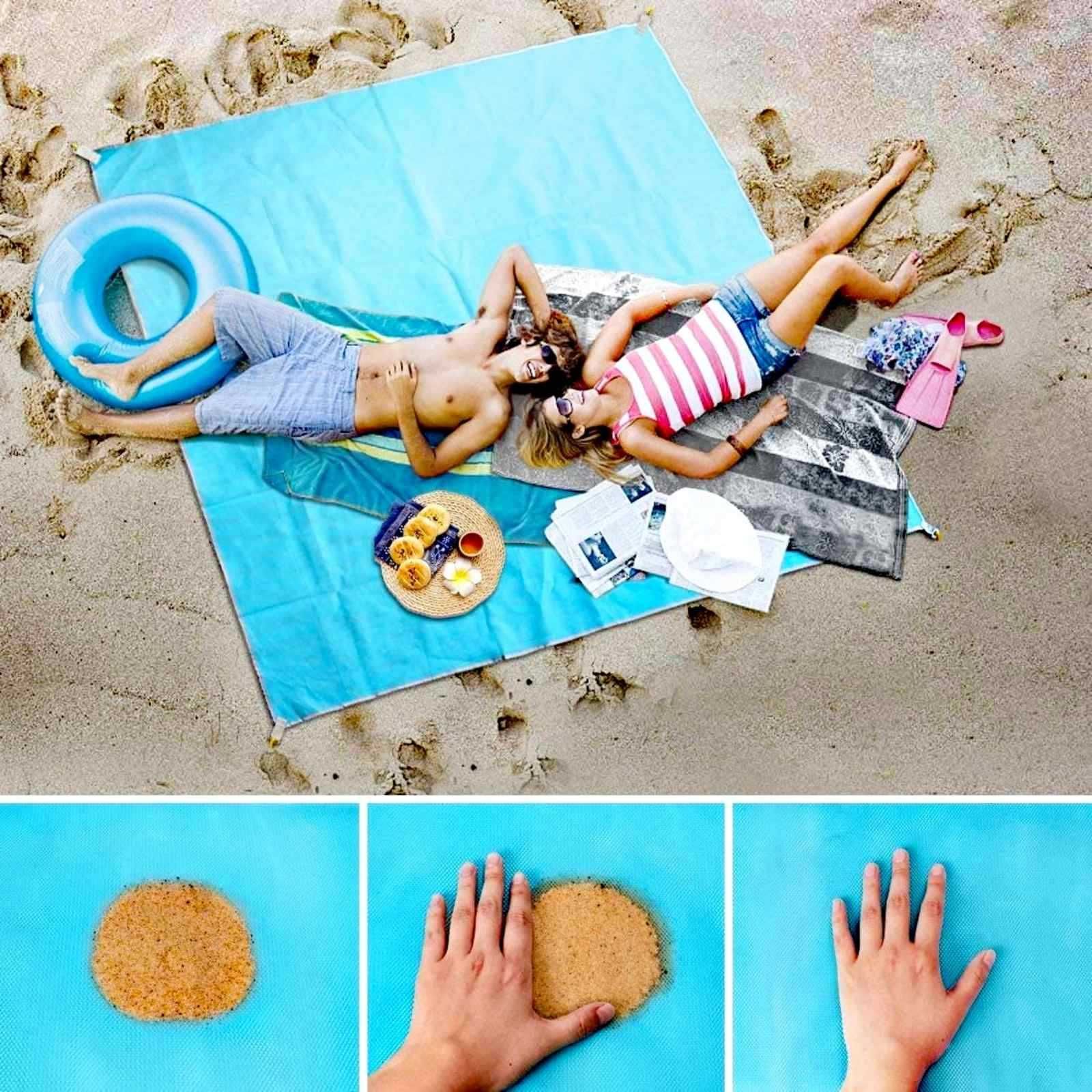 Постелка за плаж 2в1 ПИКНИК 150х200см не задържа пясък за море