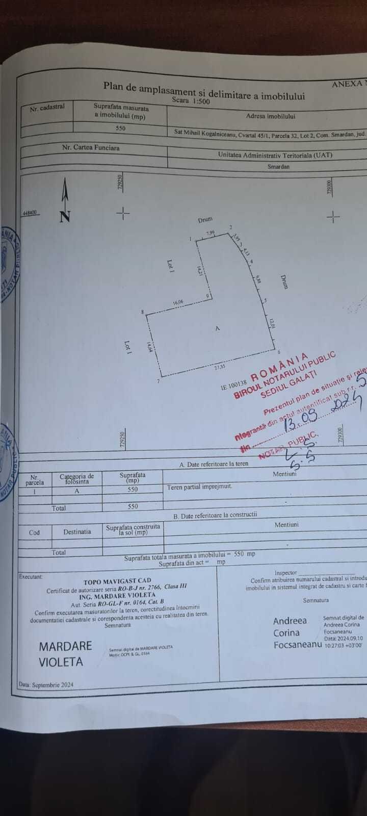 Teren 550mp Mihail Kogălniceanu