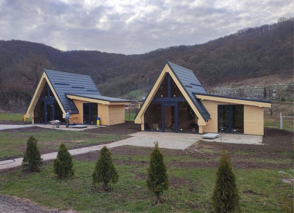 Cabane la super pret tip casa sau Aframe