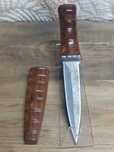 Cutit tactic lama dubla, constructie lemn teak