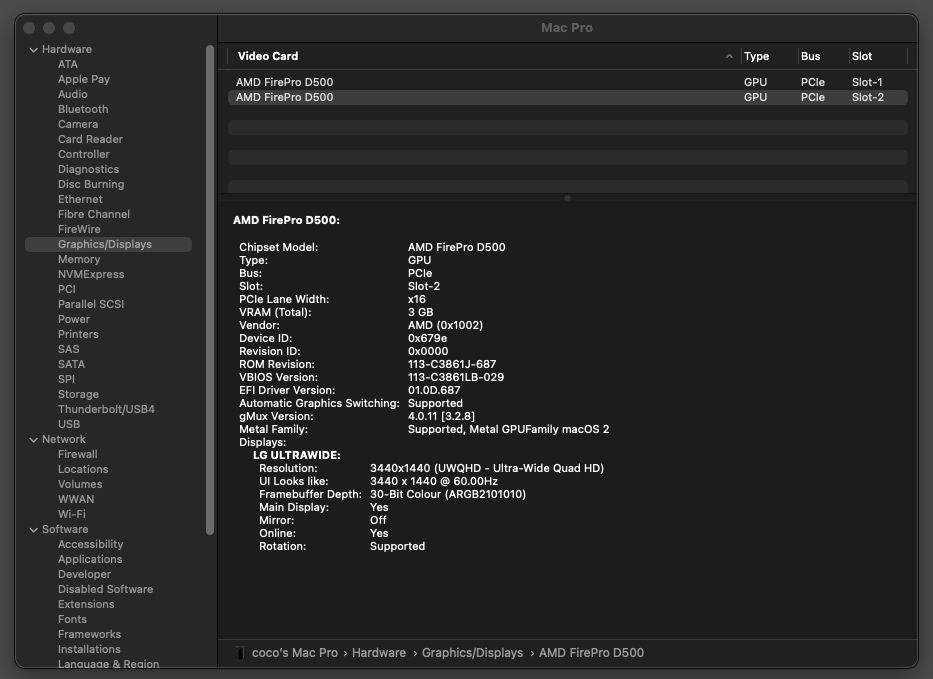 Mac Pro 6-Core Intel Xeon, 64GB RAM, Dual AMD FirePro D500
