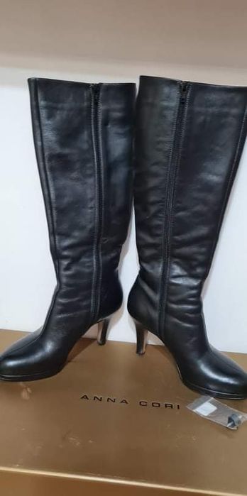 Cizme negre Anna Cori de piele