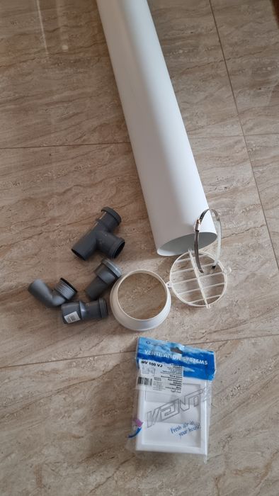 Teava evacuare hota + grila gravitationala si Tevi plastic