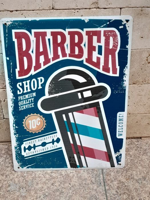 Reclama din metal,  Barber Shop,  40 / 30 cm