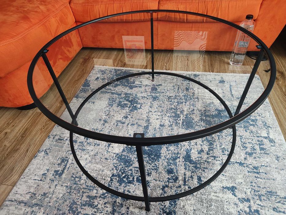 Masa cafea living sticla fier 80 cm