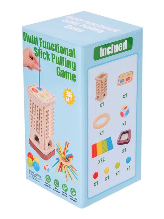 Образователна Монтесори игра – дървена стратегическа игра с пръчици