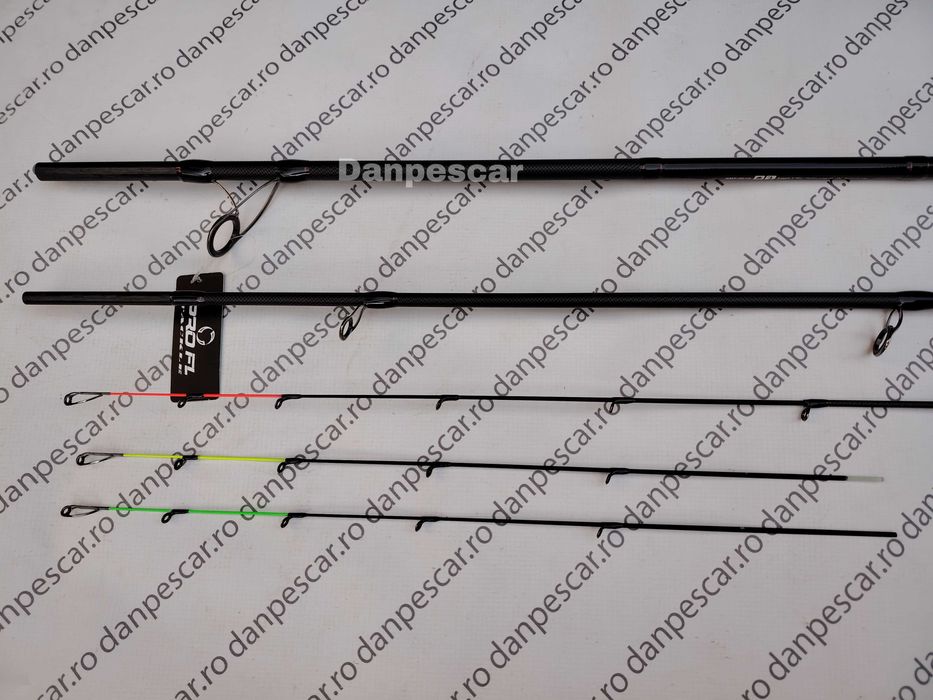 Lanseta PRO FL Black FORCE FEEDER 3,90m 150 grane 3 varfuri