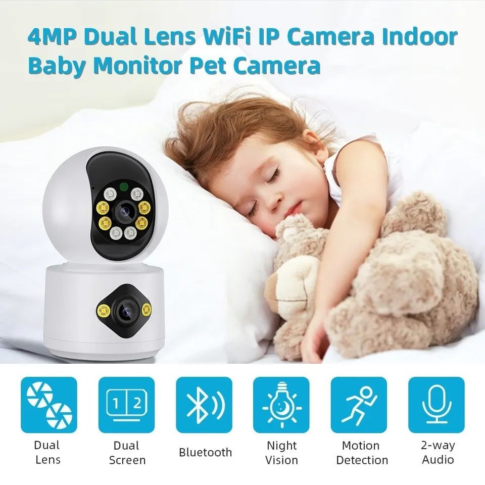 Camera de supraveghere 360 dubla baby monitor copii