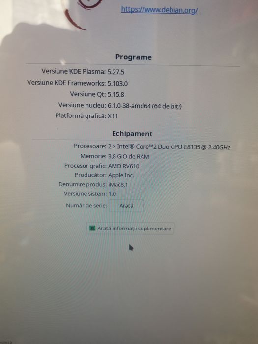 IMac 21,5 an 2009 linux instalat