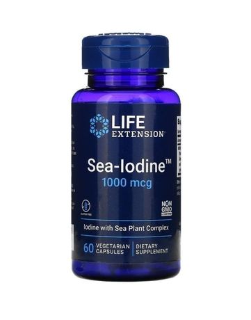Sea-Iodine (натуральный йод), 1000 мкг, 60 капсул.