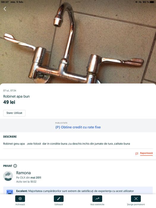 aparat cafea, fier de calcat, parabolica si robinet