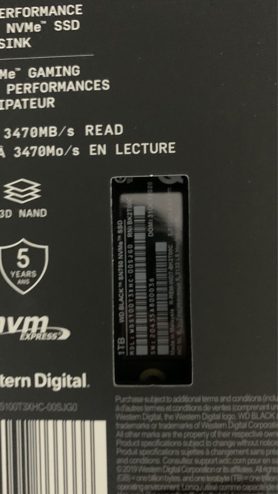 SIGILAT SSD M.2 NVMe WD Black SN750 1TB 3470 MBps/3000 MBp cu Radiator