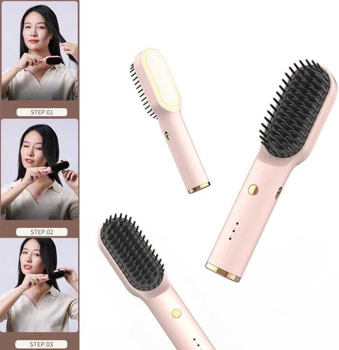 Нова Керамична безжична четка за изправяне и къдрене на коса, 5000mAh