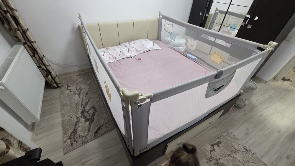 Protecții laterale pat 160x200 pentru copii – stare foarte bună